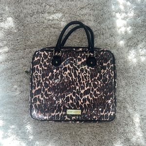 Betsey Johnson cheetah sequin laptop bag